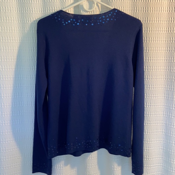 #8 Villager Liz Claiborne Cardigan Sequins WM SZ M 💖 - Picture 9 of 11